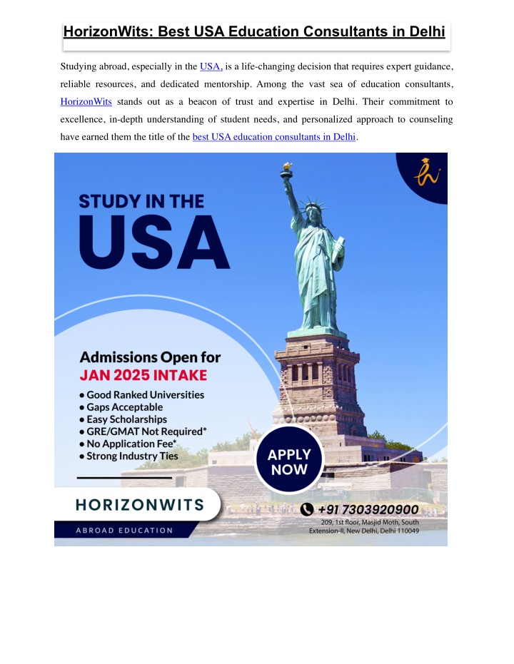 horizonwits best usa education consultants