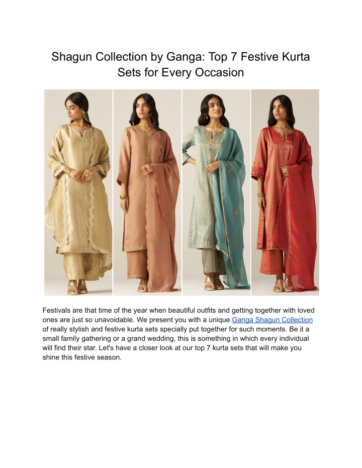 shagun collection by ganga top 7 festive kurta