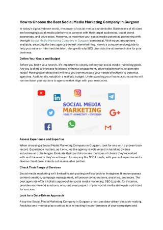 How to Choose the Best Social Media Marketing Company in Gurgaon