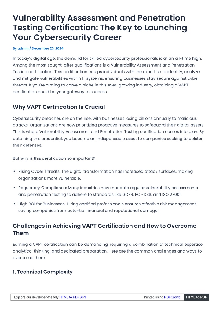 vulnerability assessment and penetration testing