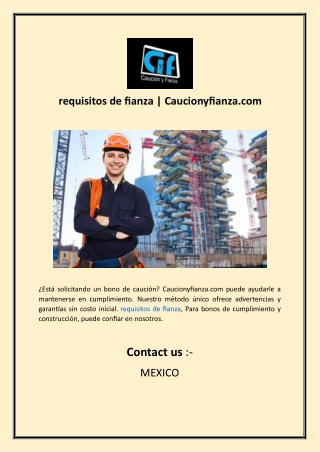 requisitos de fianza caucionyfianza com