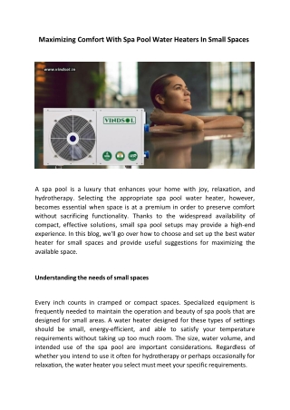 maximizing comfort with spa pool water heaters