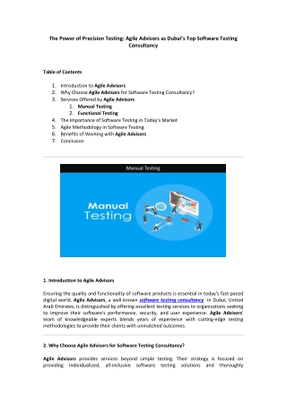 the power of precision testing agile advisors