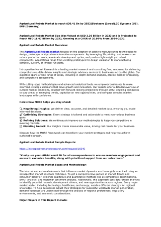 Agricultural Robots Market