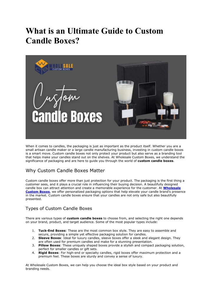 what is an ultimate guide to custom candle boxes