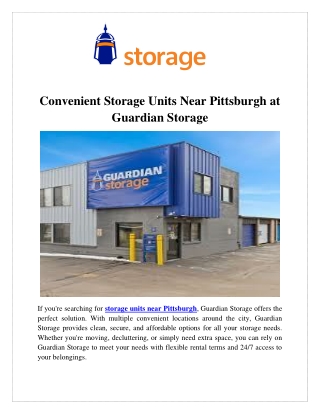 convenient storage units near pittsburgh