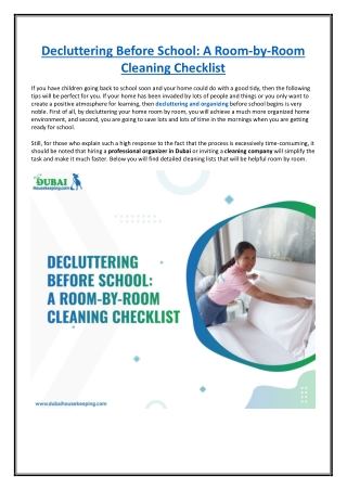 Decluttering Before School: A Room-by-Room Cleaning Checklist