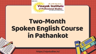 Enhance Your Communication with Our Two-Month Spoken English Course in Pathankot