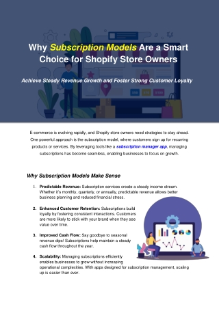 why subscription models are a smart choice