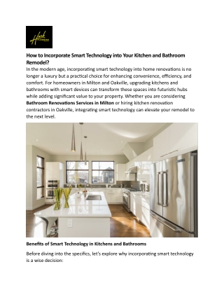 How to Incorporate Smart Technology into Your Kitchen and Bathroom Remodel