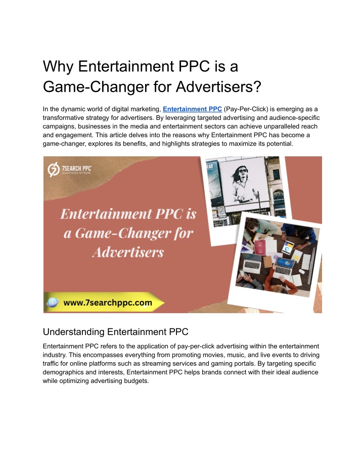 why entertainment ppc is a game changer