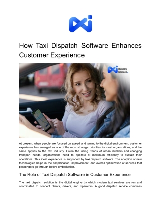 how taxi dispatch software enhances customer