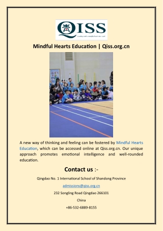 Mindful Hearts Education | Qiss.org.cn