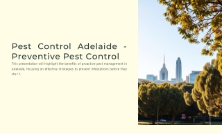 Pest Control Adelaide - Preventive Pest Control