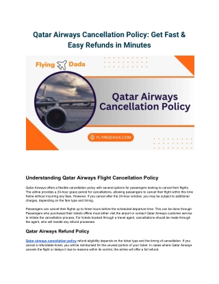 Qatar airways cancellation policy