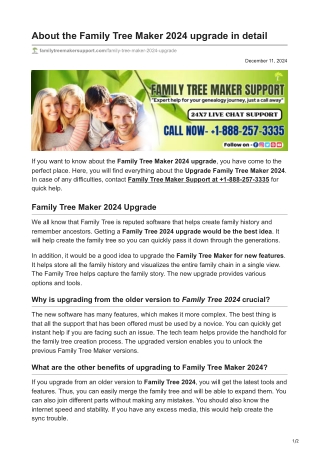 About the Family Tree Maker 2024 upgrade