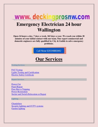 Best Emergency Electrician Wallington