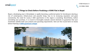 5 Things to Check Before Finalizing a 4 BHK Flat in Bopal