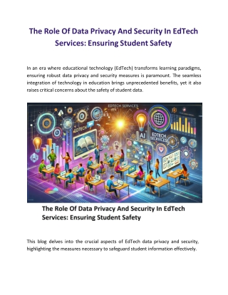 The Role Of Data Privacy And Security In EdTech Services