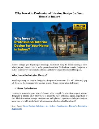 Why Invest in Professional Interior Design for Your Home in Indore.docx
