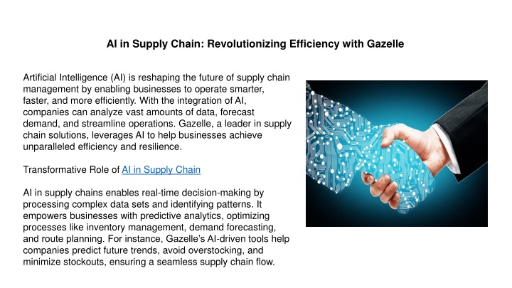 ai in supply chain revolutionizing efficiency