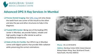 Advanced Dental Imaging with OPG X-Ray At  MS Medical Care