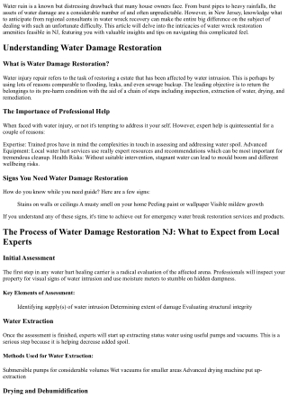 water ruin is a known but distressing drawback