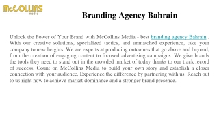 Branding Agency Bahrain - McCollins media