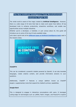 the best artificial intelligence tools