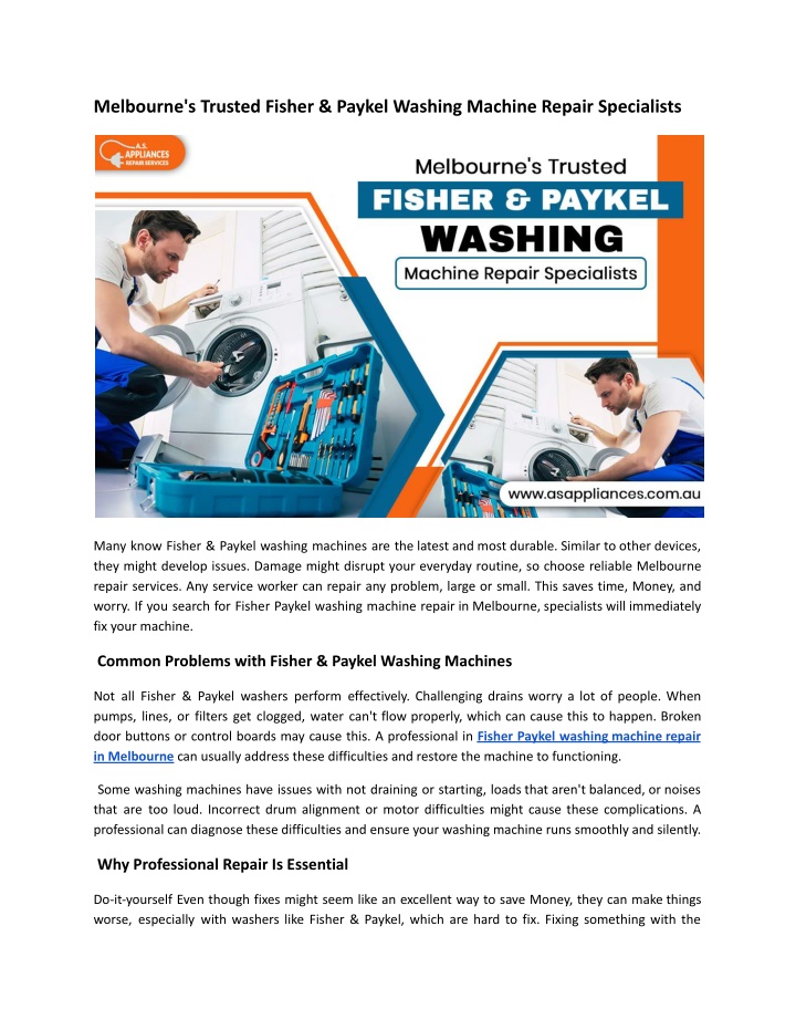 melbourne s trusted fisher paykel washing machine