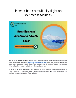 how to book a multi city flight on southwest