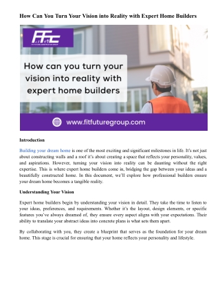 how can you turn your vision into reality with