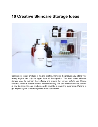 10 Creative Skincare Storage Ideas