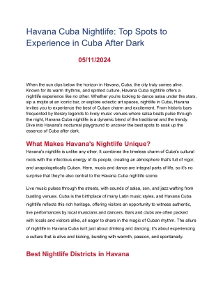 Havana Cuba Nightlife_ Top Spots to Experience in Cuba After Dark