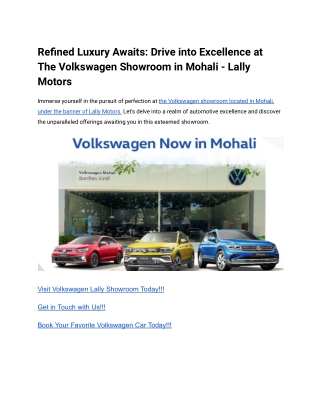 Refined Luxury Awaits_ Dive into Excellence at the Volkswagen Showroom in Mohali - Lally Motors (1)