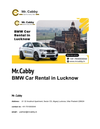 BMW Car Rental in Lucknow