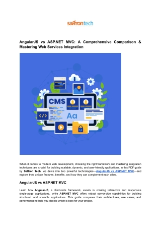 AngularJS vs ASP.NET MVC_ A Comprehensive Comparison & Mastering Web Services Integration