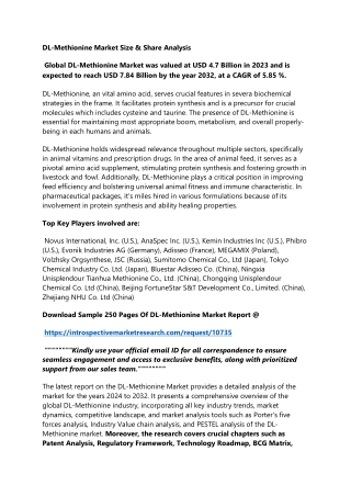 dl methionine market size share analysis