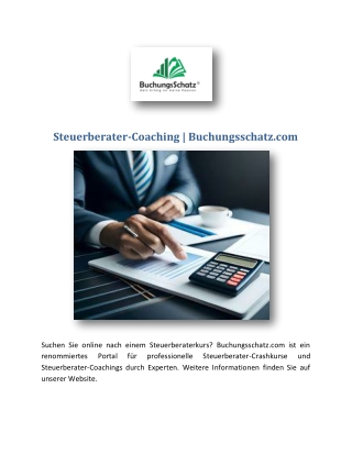 Steuerberater-Coaching | Buchungsschatz.com