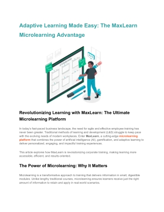 adaptive learning made easy the maxlearn