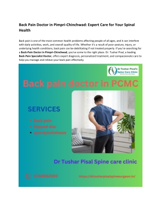 Experienced Back Pain Doctor in Pimpri-Chinchwad | Best Back-Pain Specialist