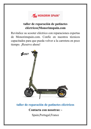 taller de reparación de patinetes eléctricos Monorimspain