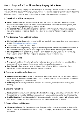 Preparing for rhinoplasty surgery is an essential part of ensuring a smooth procedure and optimal recovery. Whether it’s