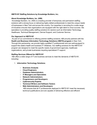 hbits ny staffing solutions by knowledge builders