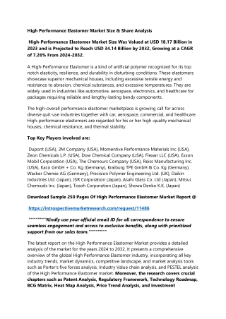 High Performance Elastomer