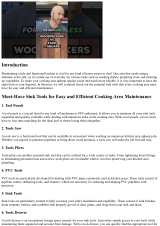 Must-Have Sink Tools for Easy and Effective Kitchen Area Upkeep