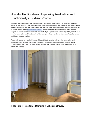 Hospital Bed Curtains