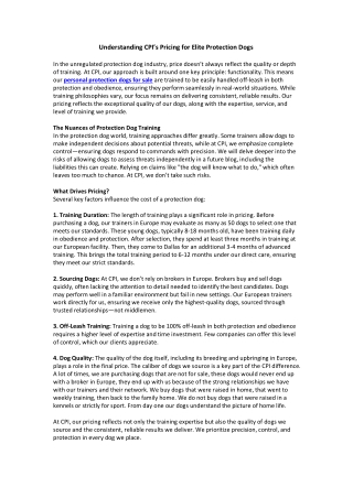 understanding cpi s pricing for elite protection