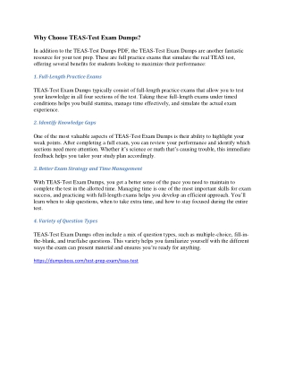 why choose teas test exam dumps