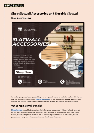 Shop Slatwall Accessories and Durable Slatwall Panels Online